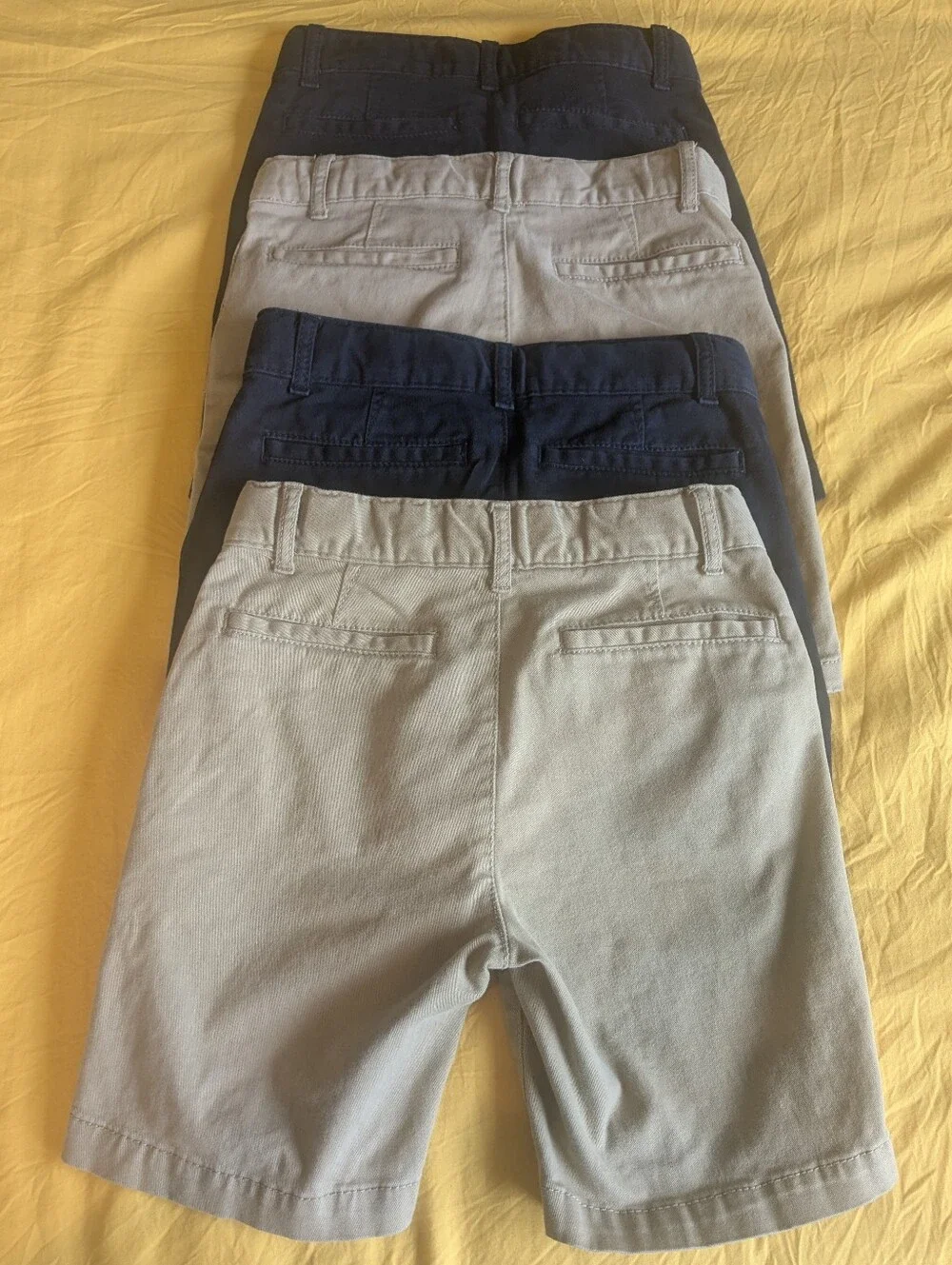 4️⃣ Children's Place Boy's Uniform Chino Shorts in Navy & Khaki; Size: 5